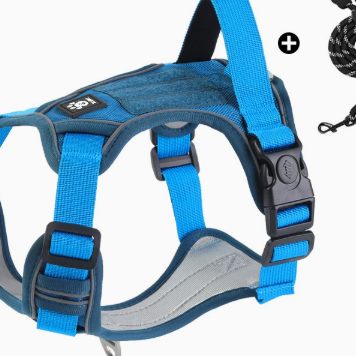 XC005 Padded Dog Harness with Handle & Leash